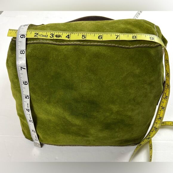 Vintage Ruehl No. 925 Green Suede and Brown Leather Tote - Picture 10 of 14